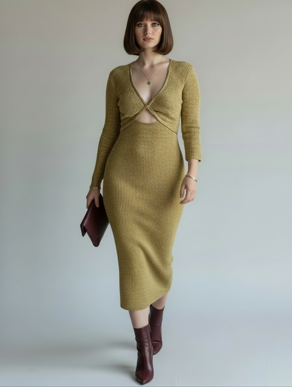 Derek Lam 10 Crosby Geovana Sweater Dress Long Sleeve Cut Out Size XXXL